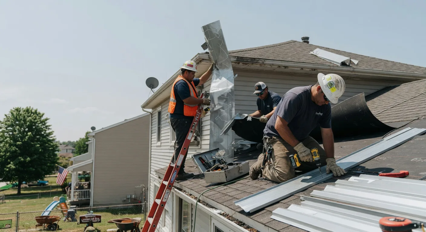 Storm Damage Metal Roof Repair in New Bedford, PA